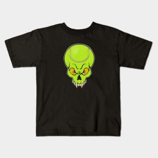 Tennis Ball Skull Design Tennis Player Kids T-Shirt